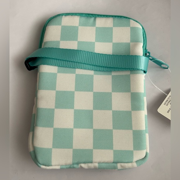 New Padded Pickle Baller Bag Green and White Checks Adjustable Strap Pickleball - Picture 2 of 13